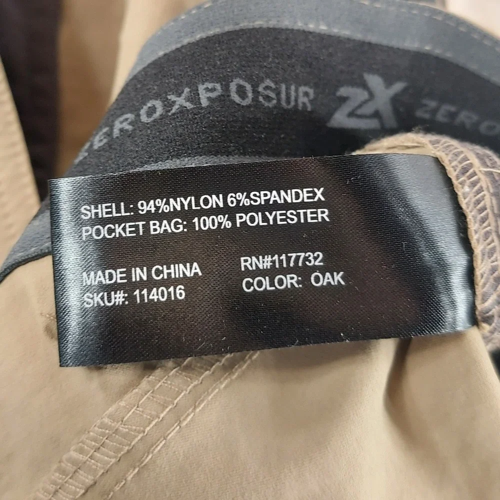 ZeroXposur Men's Travel Series Pants Khaki Size 44x29 Nylon Spandex Blend‎
